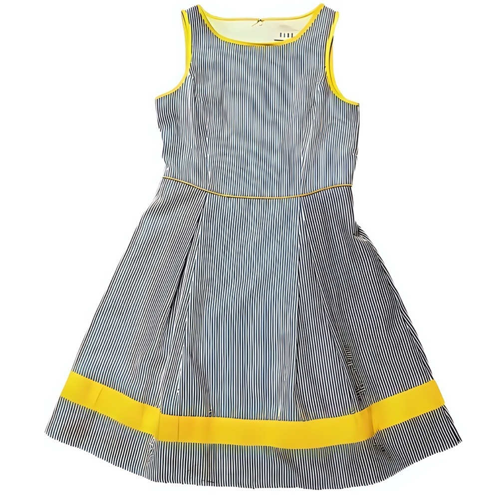 Elle women’s seaseeker Striped Dress Yellow Accents beach retro